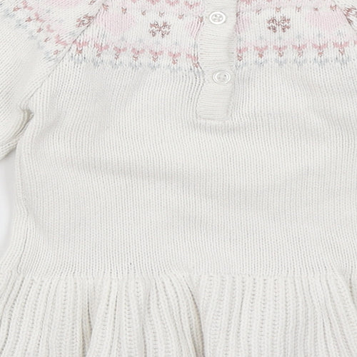 Matalan Baby White   Jumper Dress  Size 3-6 Months