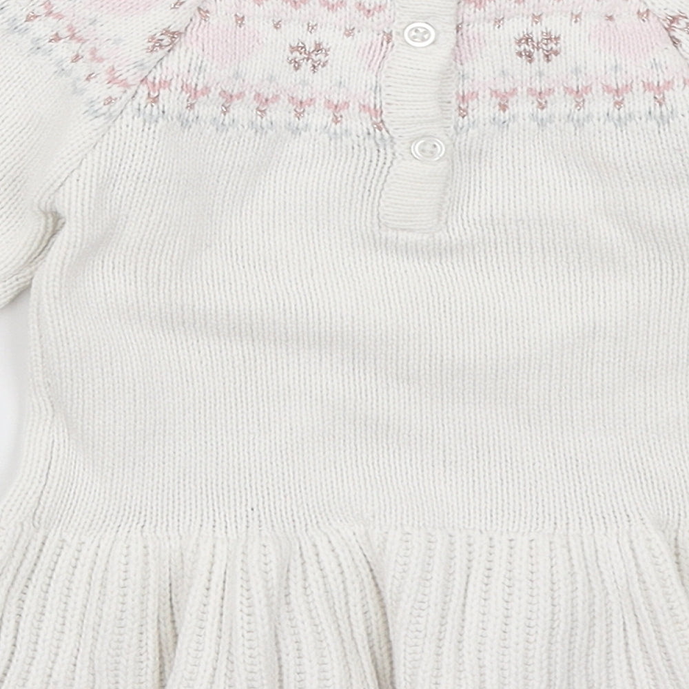 Matalan Baby White   Jumper Dress  Size 3-6 Months