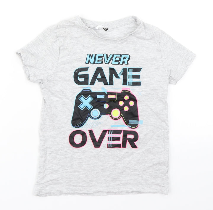 Pep & Co Boys Grey Basic T-Shirt Size 6-7 Years - Never Game Over