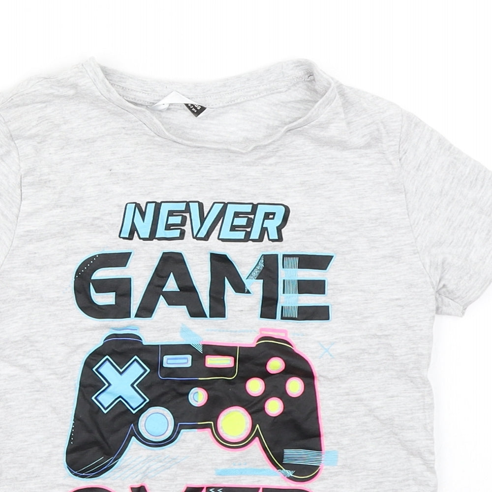 Pep & Co Boys Grey   Basic T-Shirt Size 6-7 Years  - Never Game Over