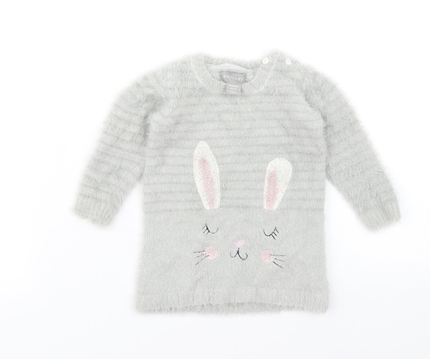 Primark Baby Grey   Pullover Jumper Size 3-6 Months  - Rabbit