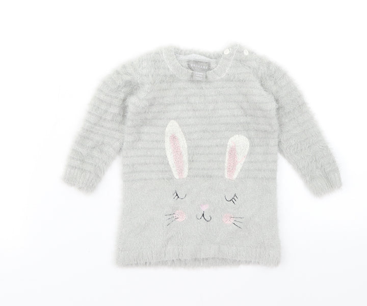 Primark Baby Grey Pullover Jumper Size 3-6 Months - Rabbit