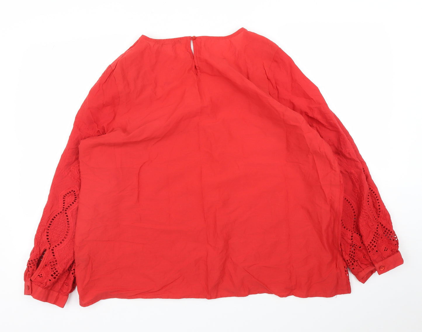 George Womens Red Floral  Basic Blouse Size 18