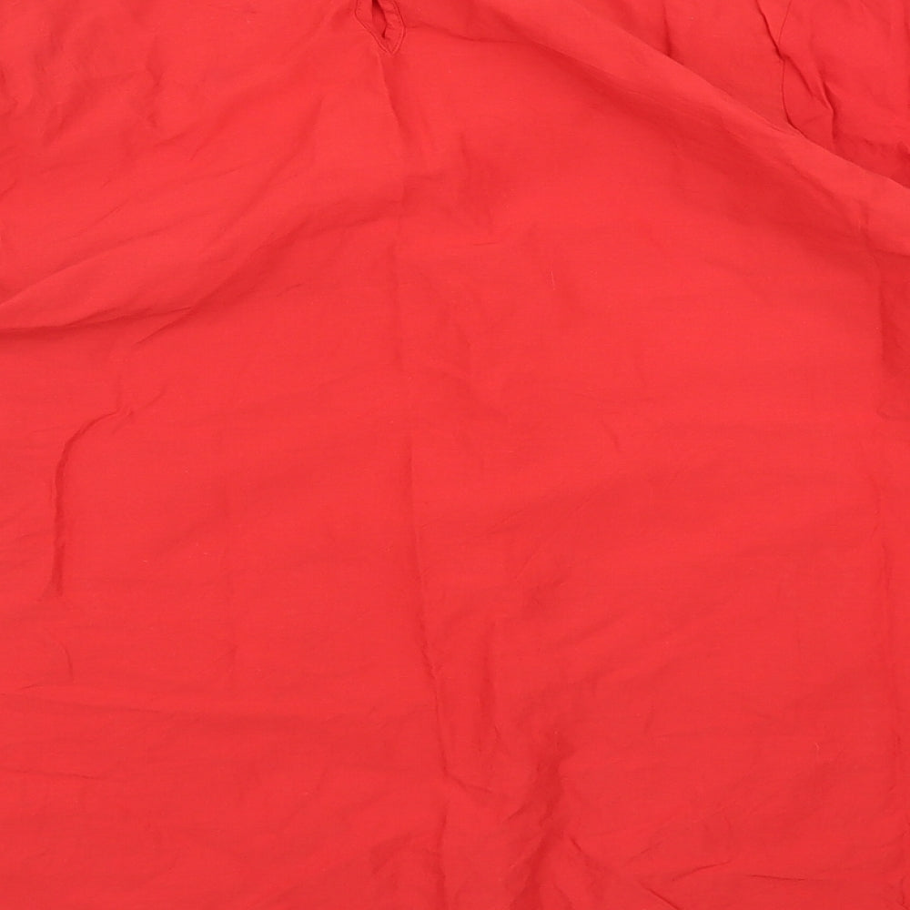 George Womens Red Floral  Basic Blouse Size 18