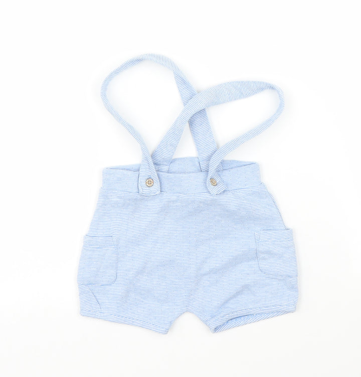 Nutmeg Boys Blue Striped Dungaree One-Piece Size 3-6 Months