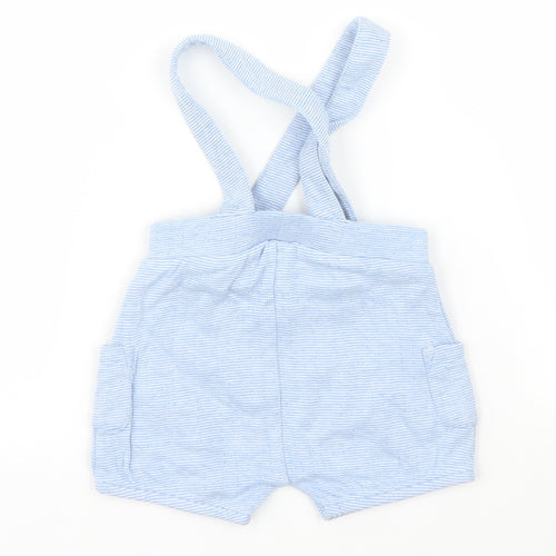 Nutmeg Boys Blue Striped  Dungaree One-Piece Size 3-6 Months