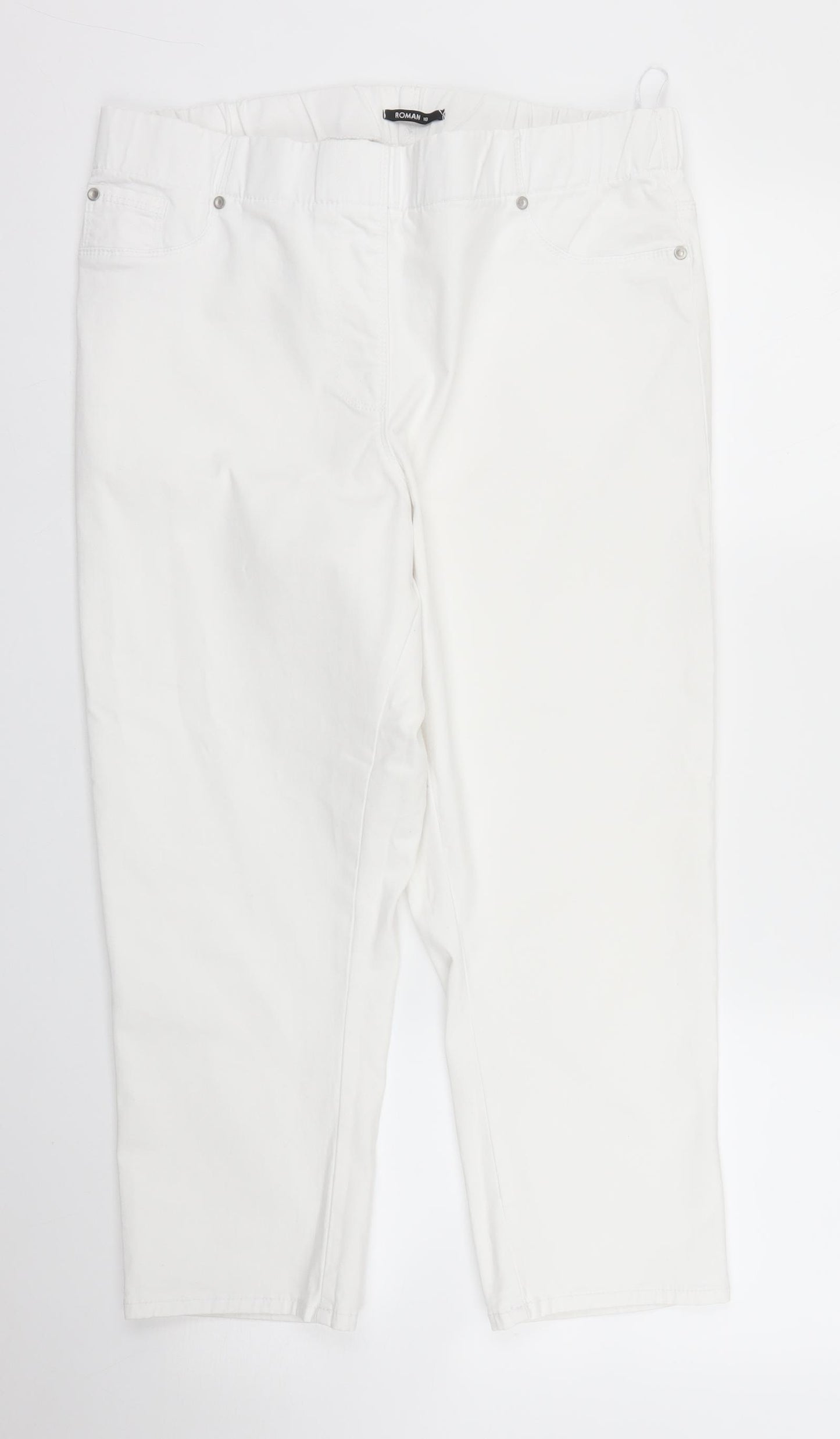 Roman Womens White   Capri Trousers Size 18 L22 in