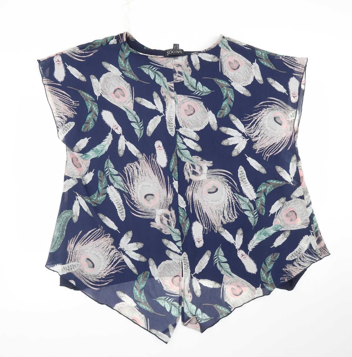 Saloos Womens Blue Floral  Basic Blouse Size 18