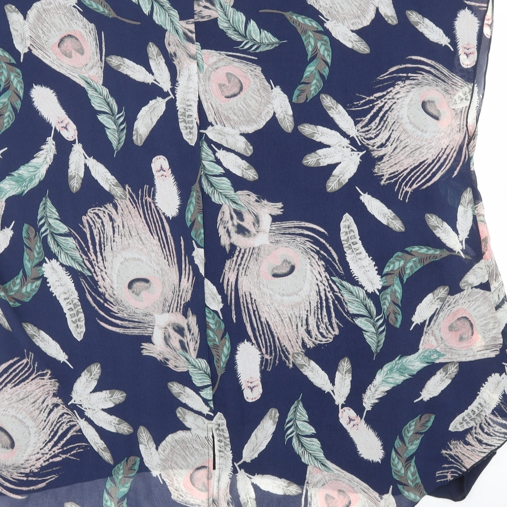 Saloos Womens Blue Floral  Basic Blouse Size 18