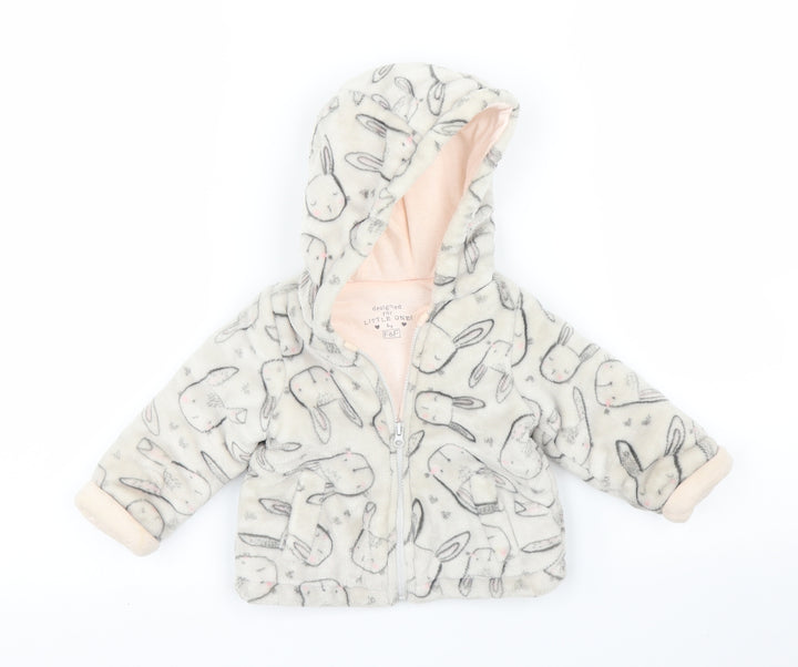 F&F Girls Grey Overcoat Coatigan Size 3-6 Months