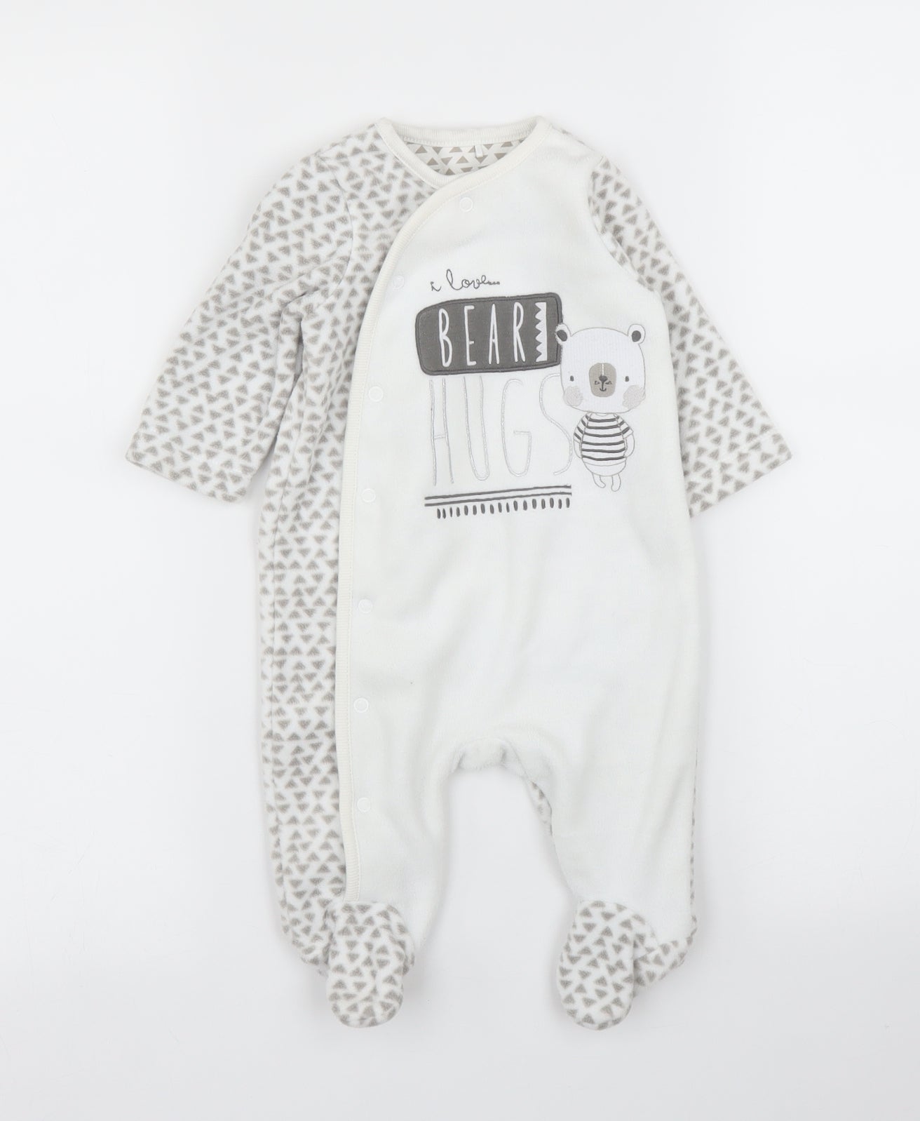 TU Baby Grey Geometric  Babygrow One-Piece Size 0-3 Months