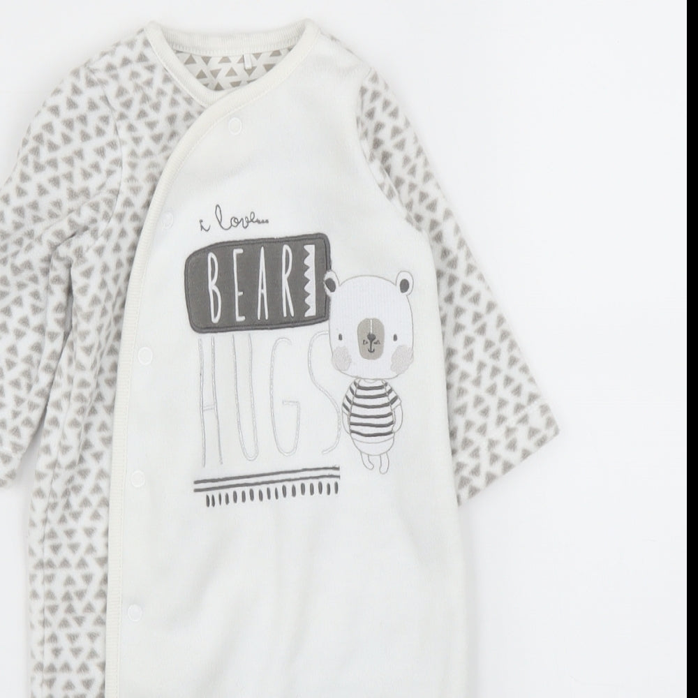 TU Baby Grey Geometric  Babygrow One-Piece Size 0-3 Months