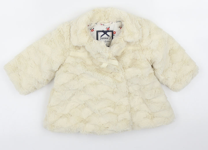 Debenhams Girls Ivory Pea Coat Coatigan Size 0-3 Months