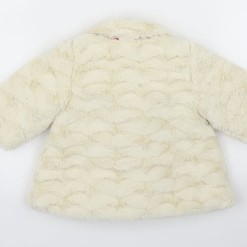 Debenhams Girls Ivory   Pea Coat Coatigan Size 0-3 Months