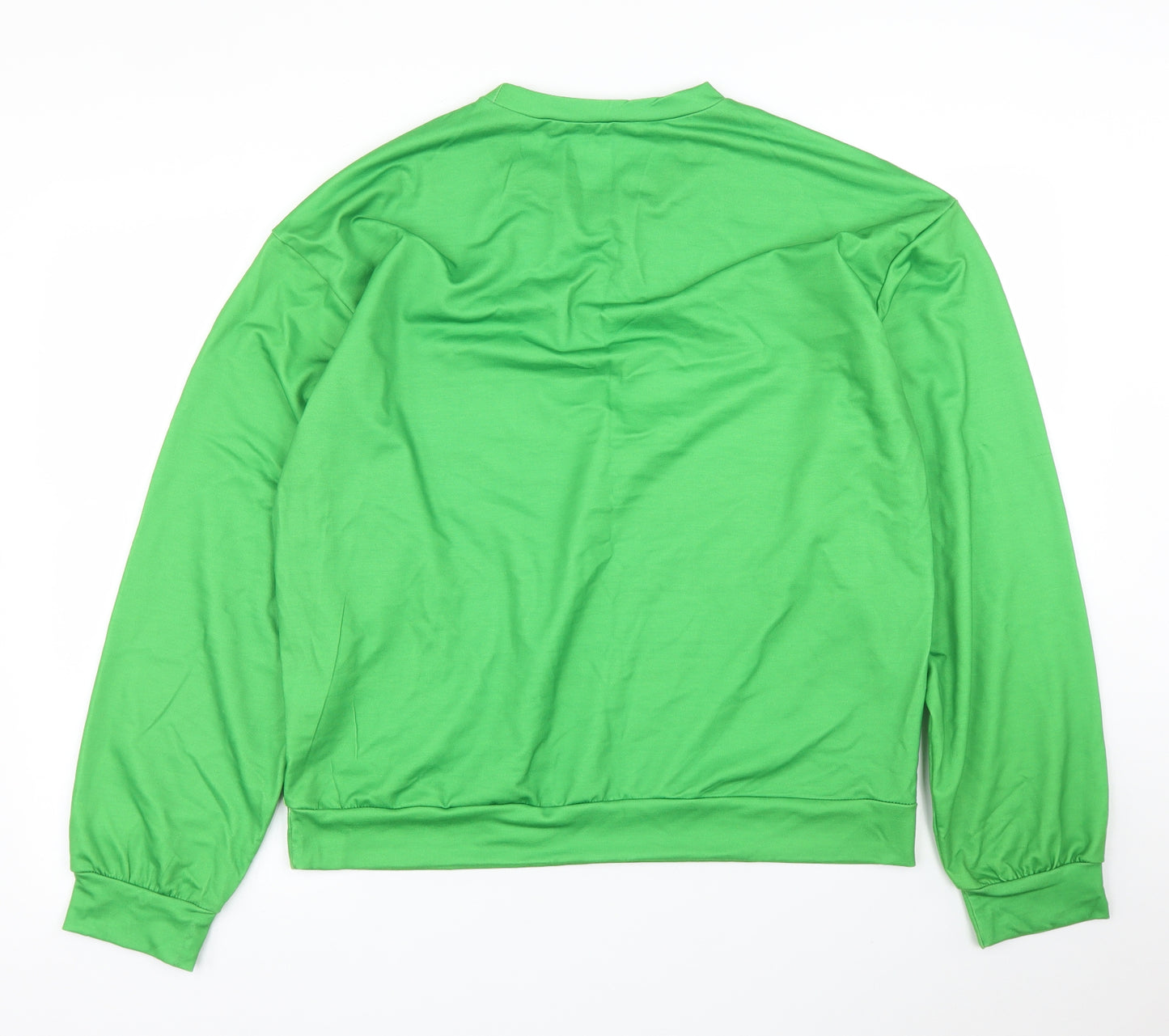 Preworn Womens Green Striped  Pullover Jumper Size 2XL