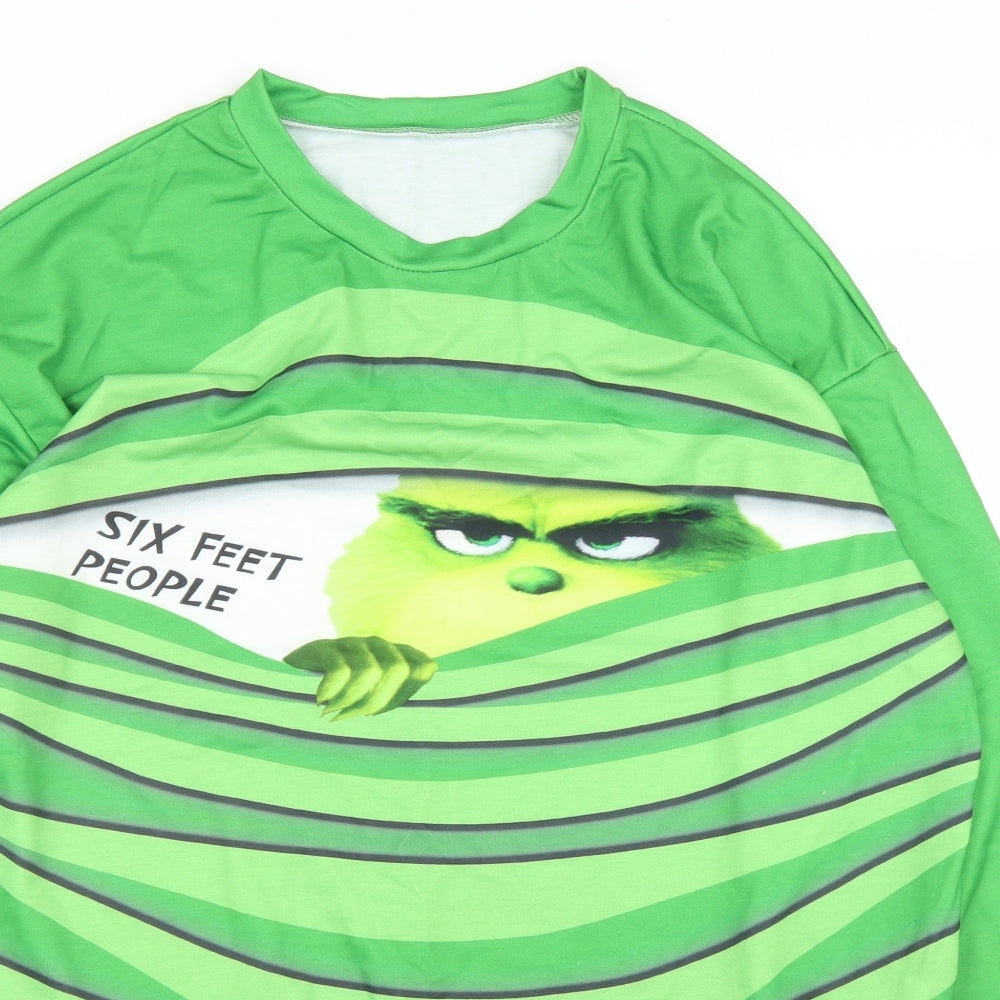 Preworn Womens Green Striped  Pullover Jumper Size 2XL