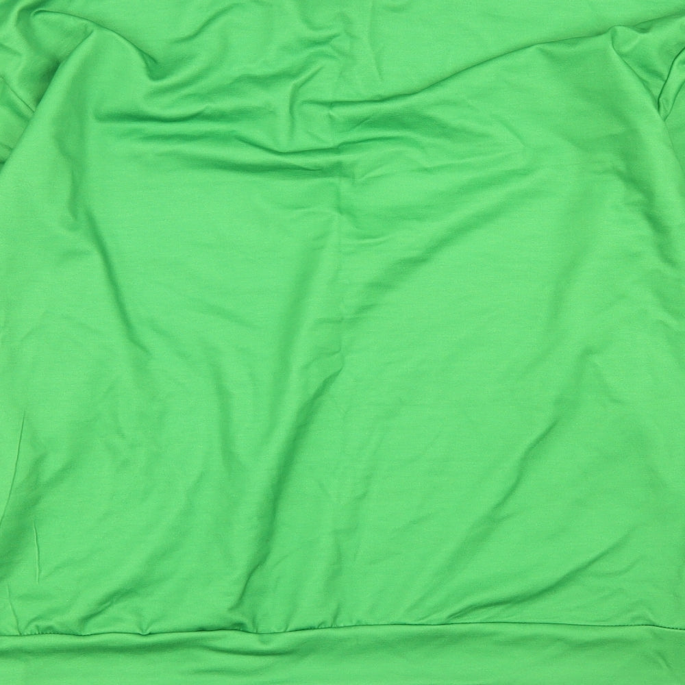 Preworn Womens Green Striped  Pullover Jumper Size 2XL