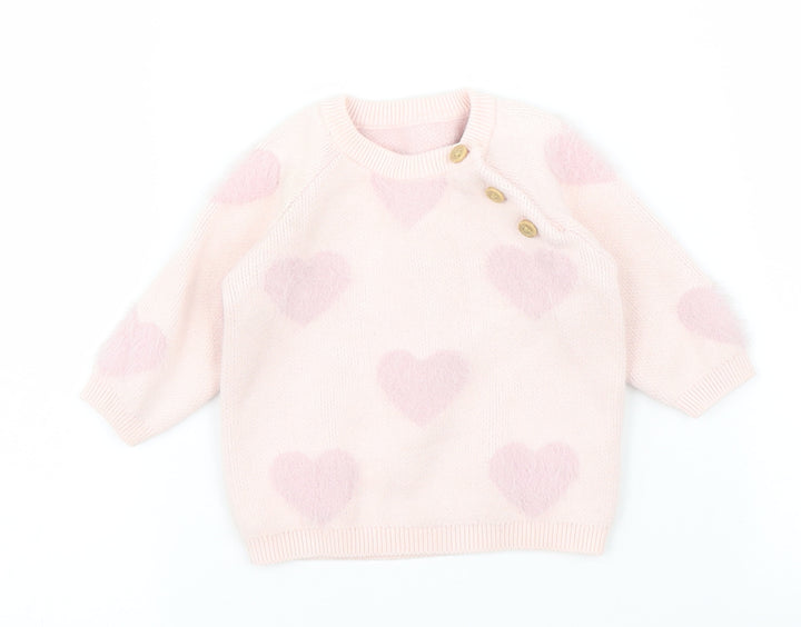 George Girls Pink Pullover Jumper One Size