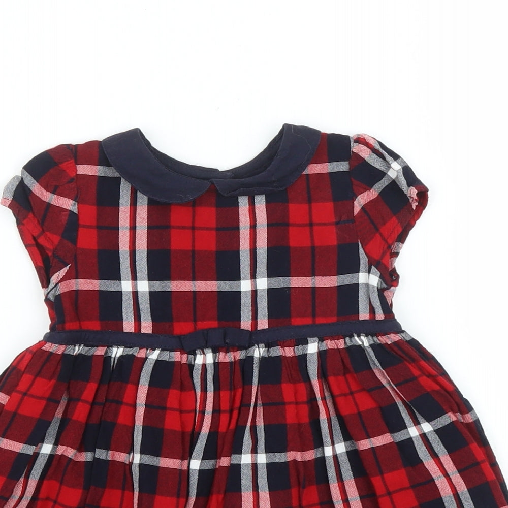 George Girls Red Plaid  A-Line  Size 3-6 Months