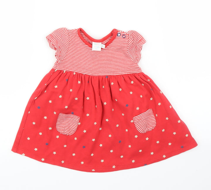 Mini Club Girls Red Striped A-Line Size 3-6 Months