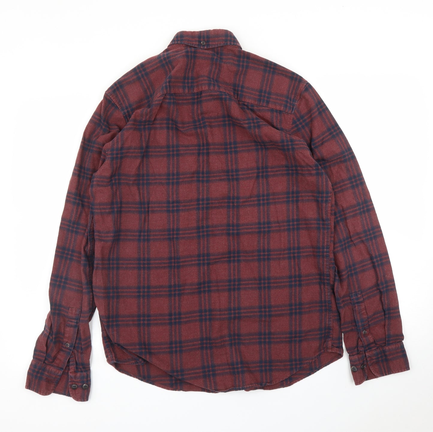NEXT Mens Purple Plaid   Button-Up Size M