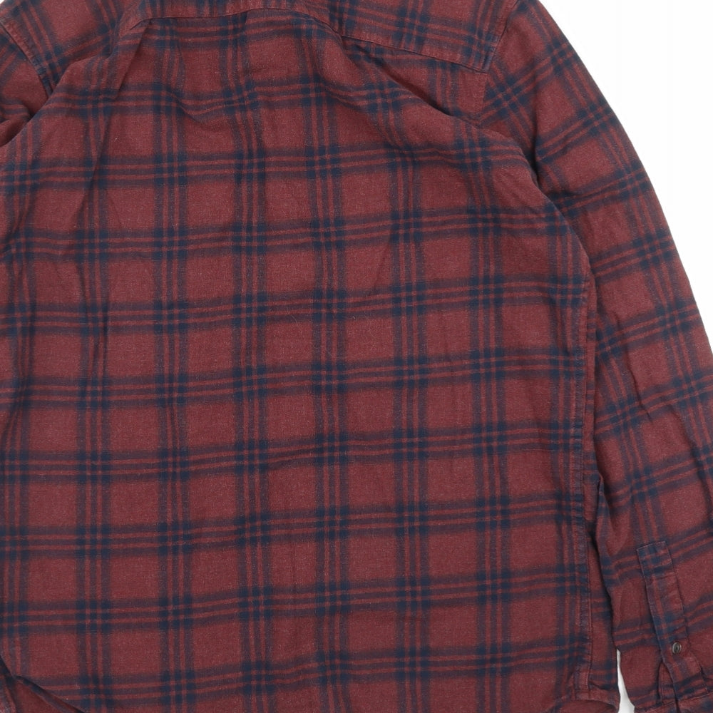 NEXT Mens Purple Plaid   Button-Up Size M