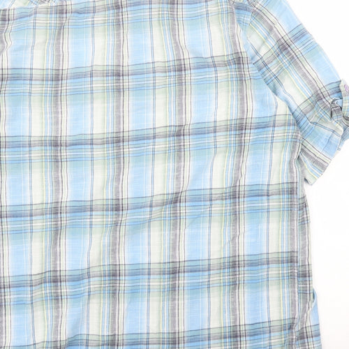 BHS Mens Blue Plaid   Button-Up Size M