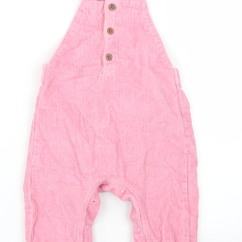 M&S Girls Pink  Corduroy Dungaree One-Piece Size 6-9 Months