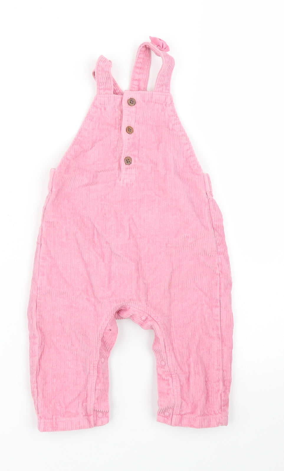 M&S Girls Pink  Corduroy Dungaree One-Piece Size 6-9 Months