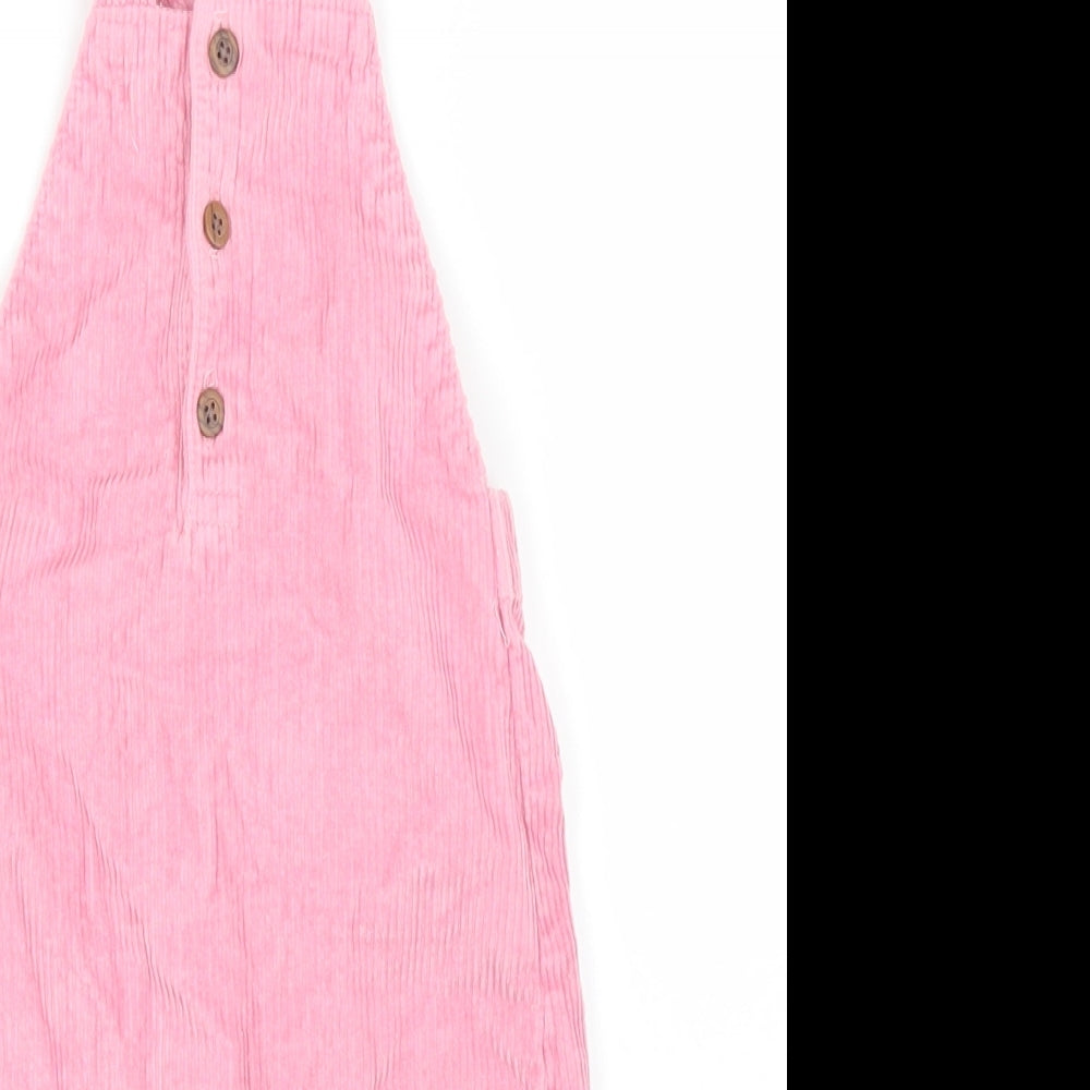 M&S Girls Pink  Corduroy Dungaree One-Piece Size 6-9 Months
