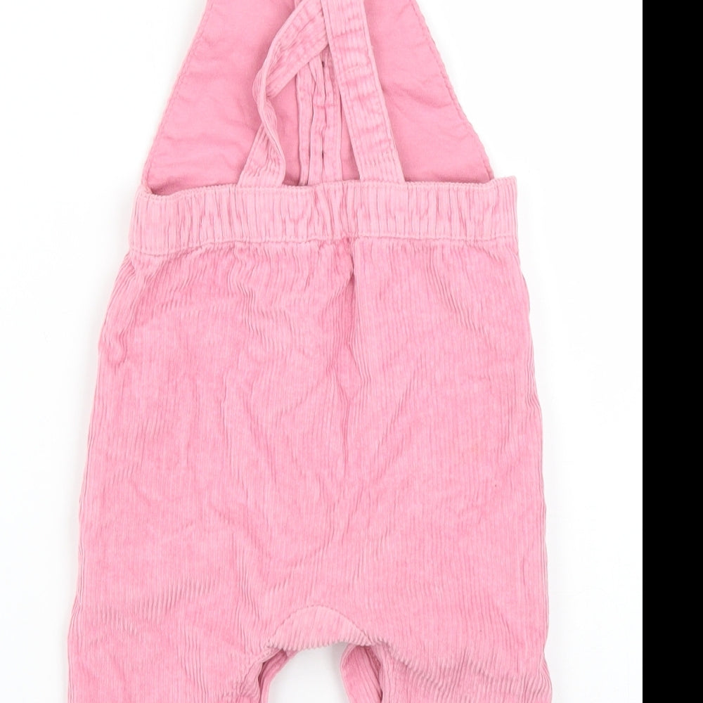 M&S Girls Pink  Corduroy Dungaree One-Piece Size 6-9 Months