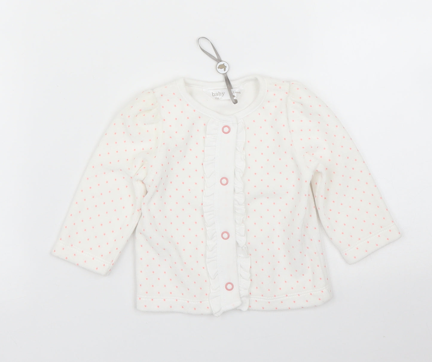 M&Co Girls White   Cardigan Jumper Size 0-3 Months