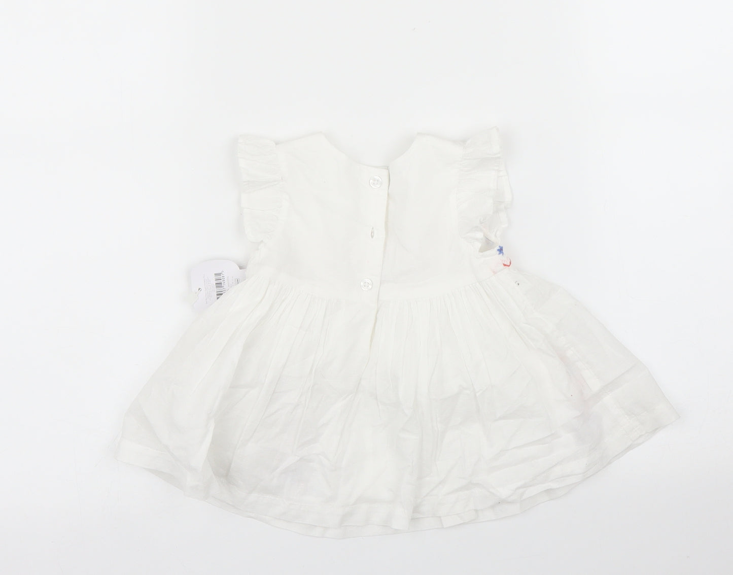 Nutmeg Girls White Floral  A-Line  Size 3-6 Months  - Hat included