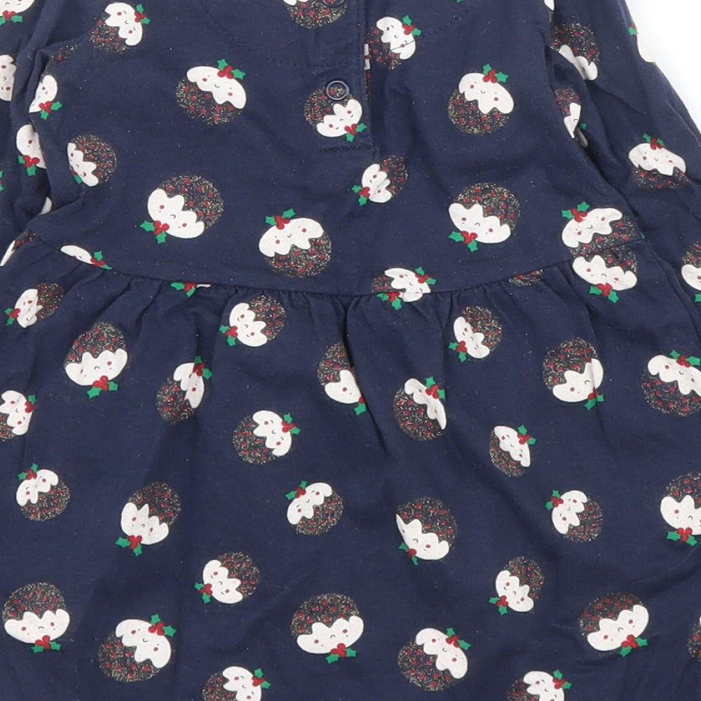 Mothercare Girls Blue   A-Line  Size 6-9 Months  - Christmas