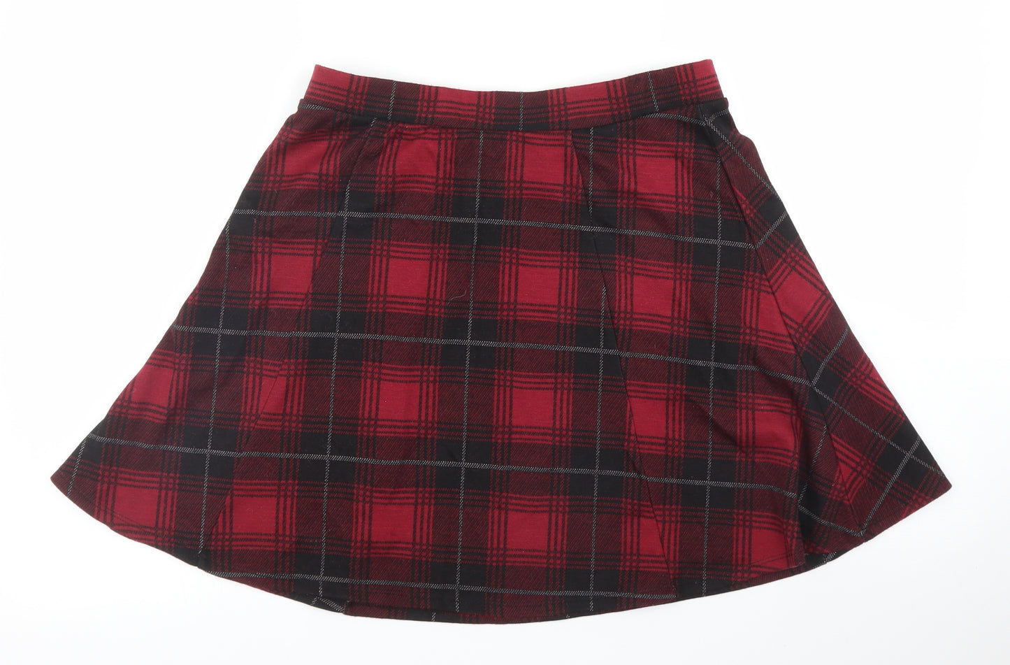 George Womens Red Plaid  A-Line Skirt Size 12