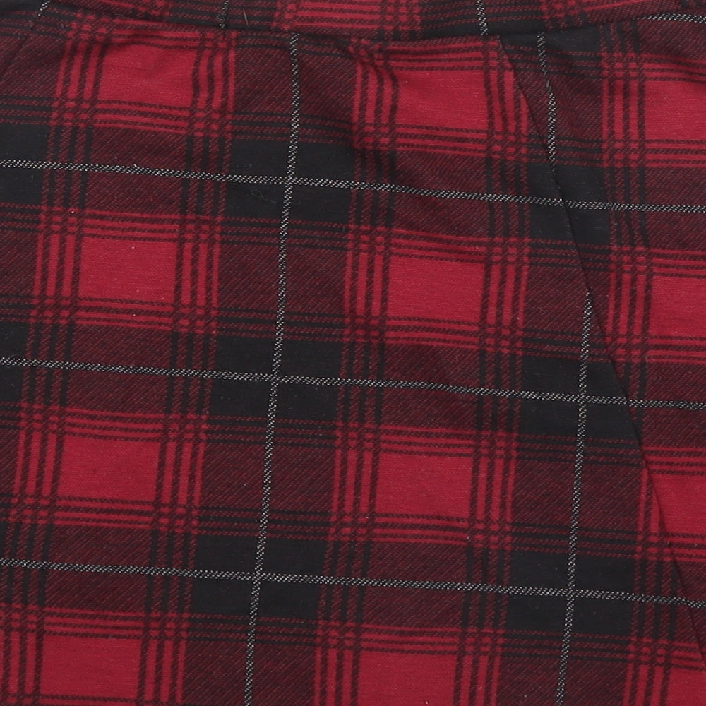 George Womens Red Plaid  A-Line Skirt Size 12