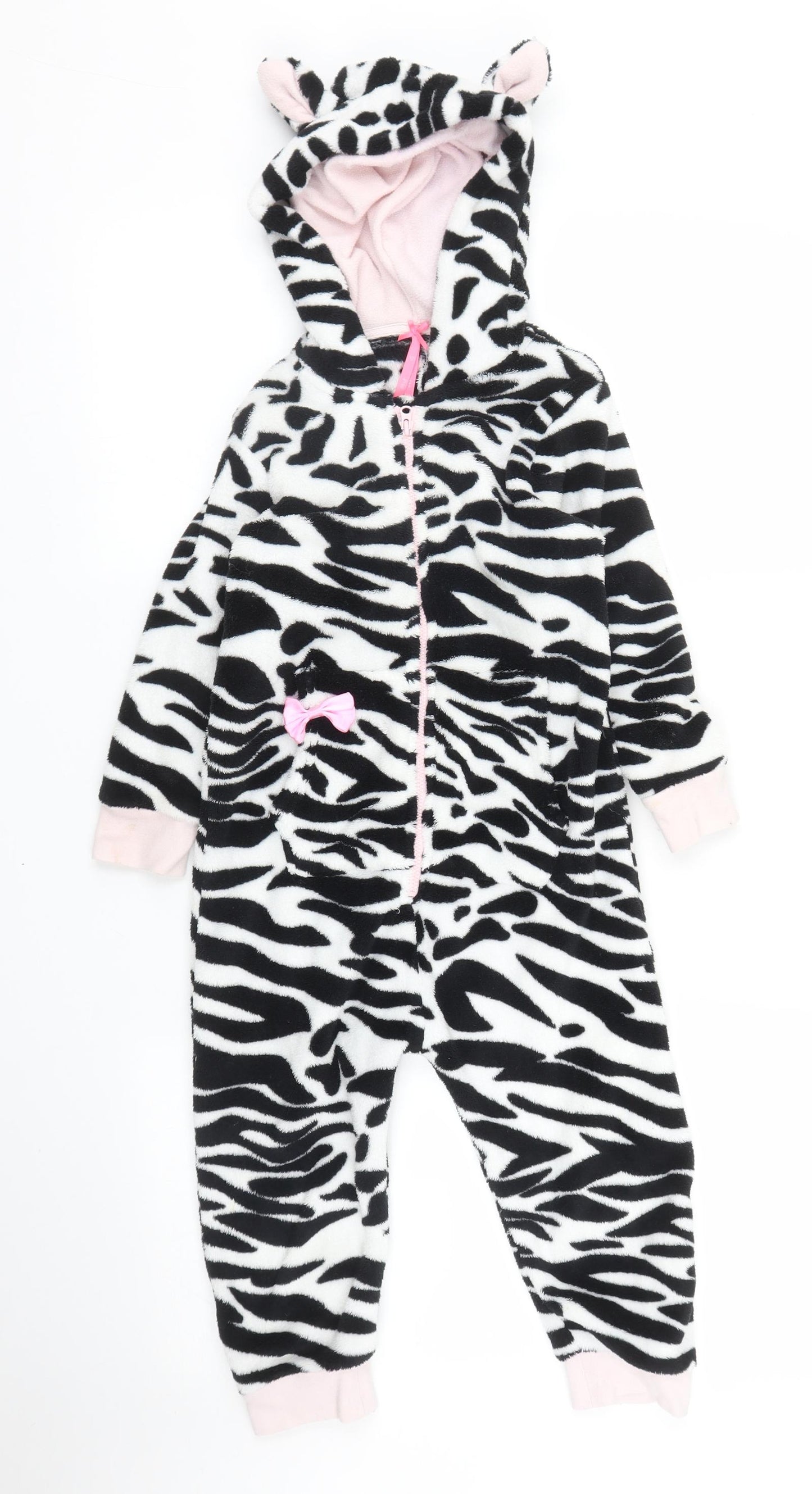 NEXT Girls Black Animal Print  Capri One Piece Size 2 Years  - Zebra print