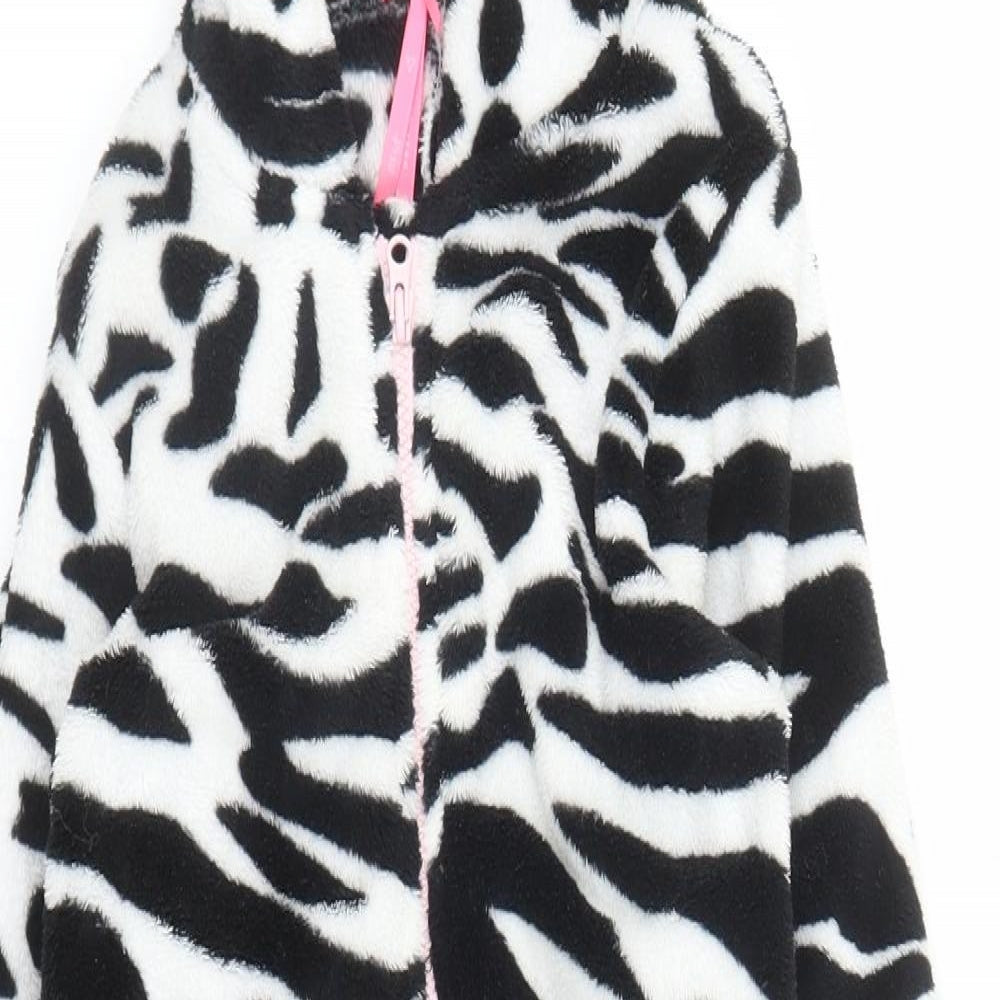 NEXT Girls Black Animal Print  Capri One Piece Size 2 Years  - Zebra print