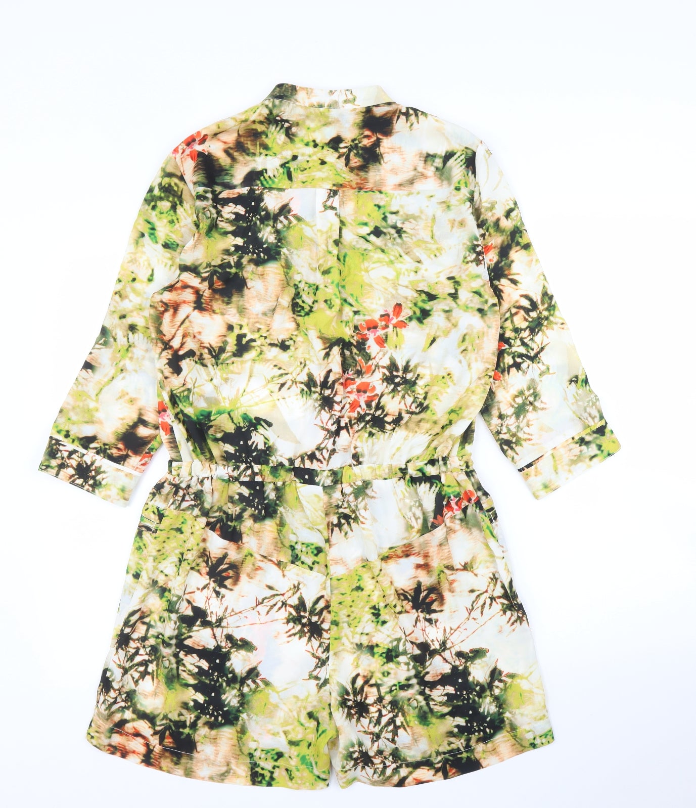 Wallis Womens Green Floral  Romper One-Piece Size 10