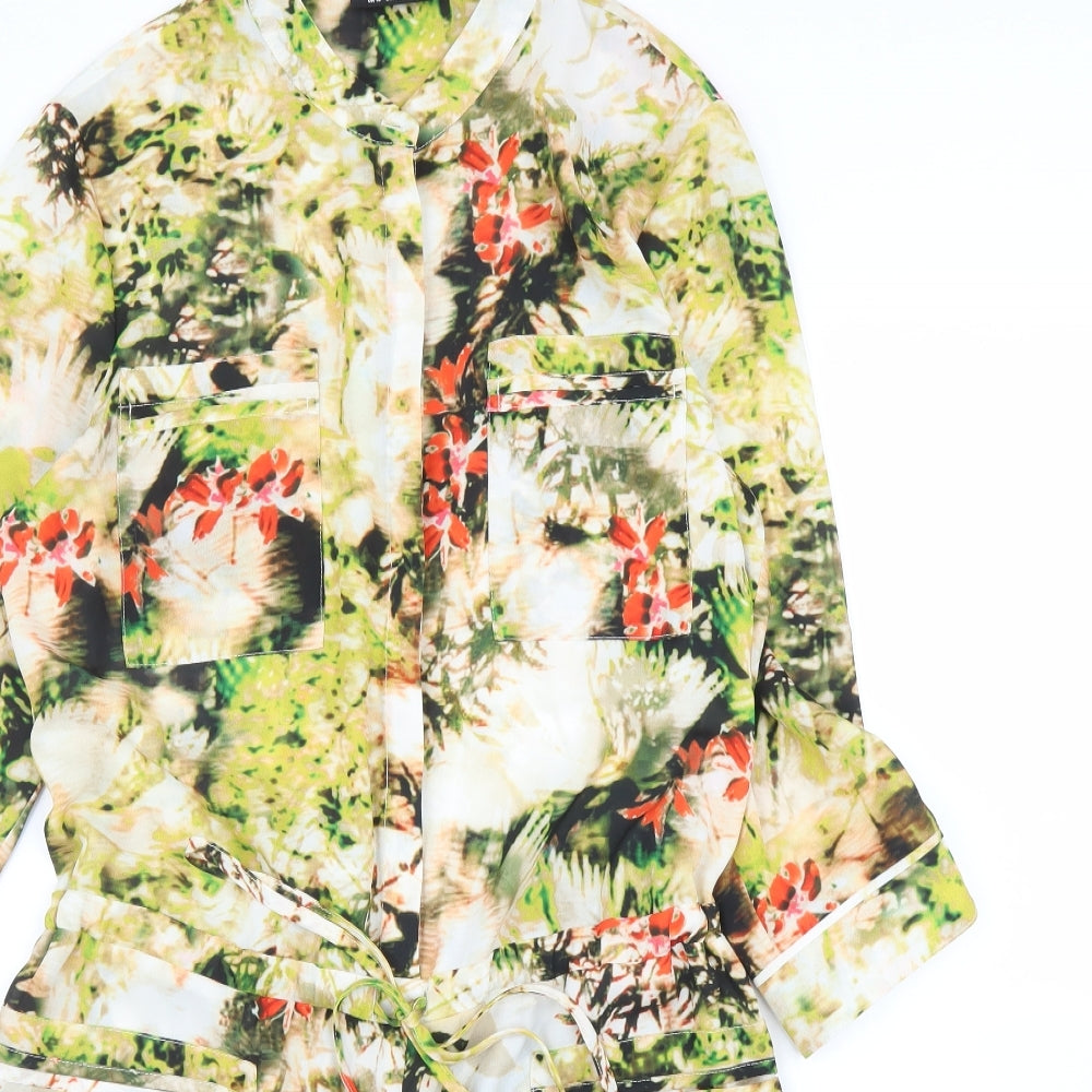 Wallis Womens Green Floral  Romper One-Piece Size 10