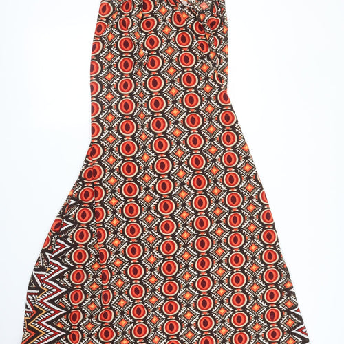 Ibiza Womens Red Geometric  A-Line  Size S