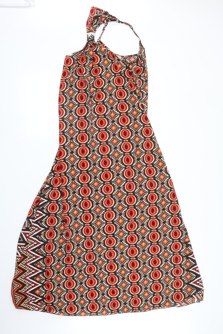 Ibiza Womens Red Geometric  A-Line  Size S