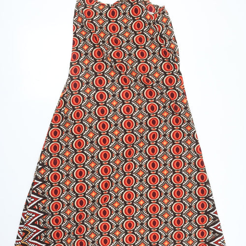 Ibiza Womens Red Geometric  A-Line  Size S
