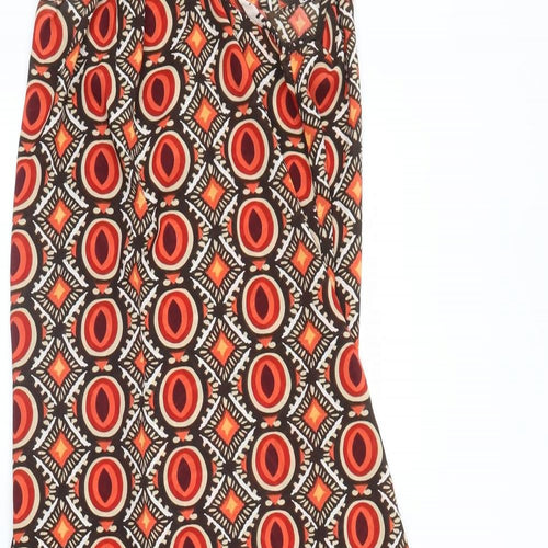 Ibiza Womens Red Geometric  A-Line  Size S