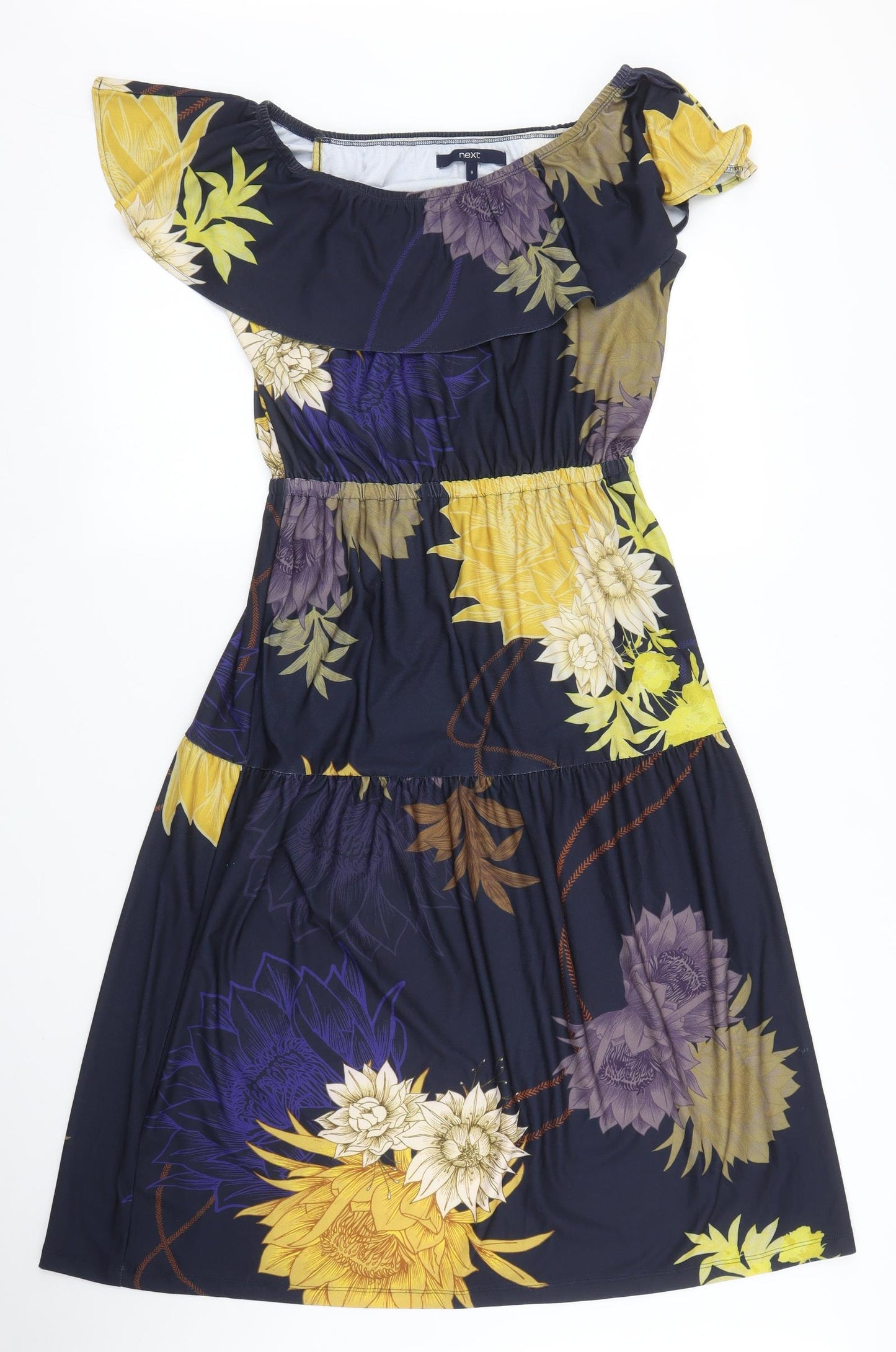 NEXT Womens Blue Floral  A-Line  Size 8