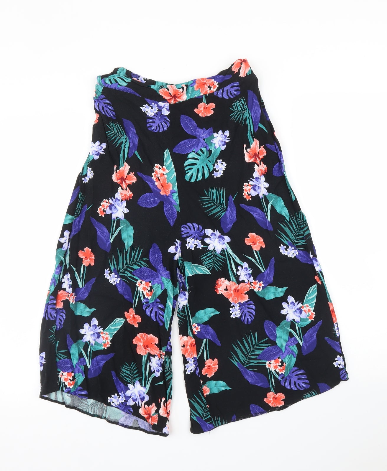 Red Herring Womens Black Floral  Capri Trousers Size 10