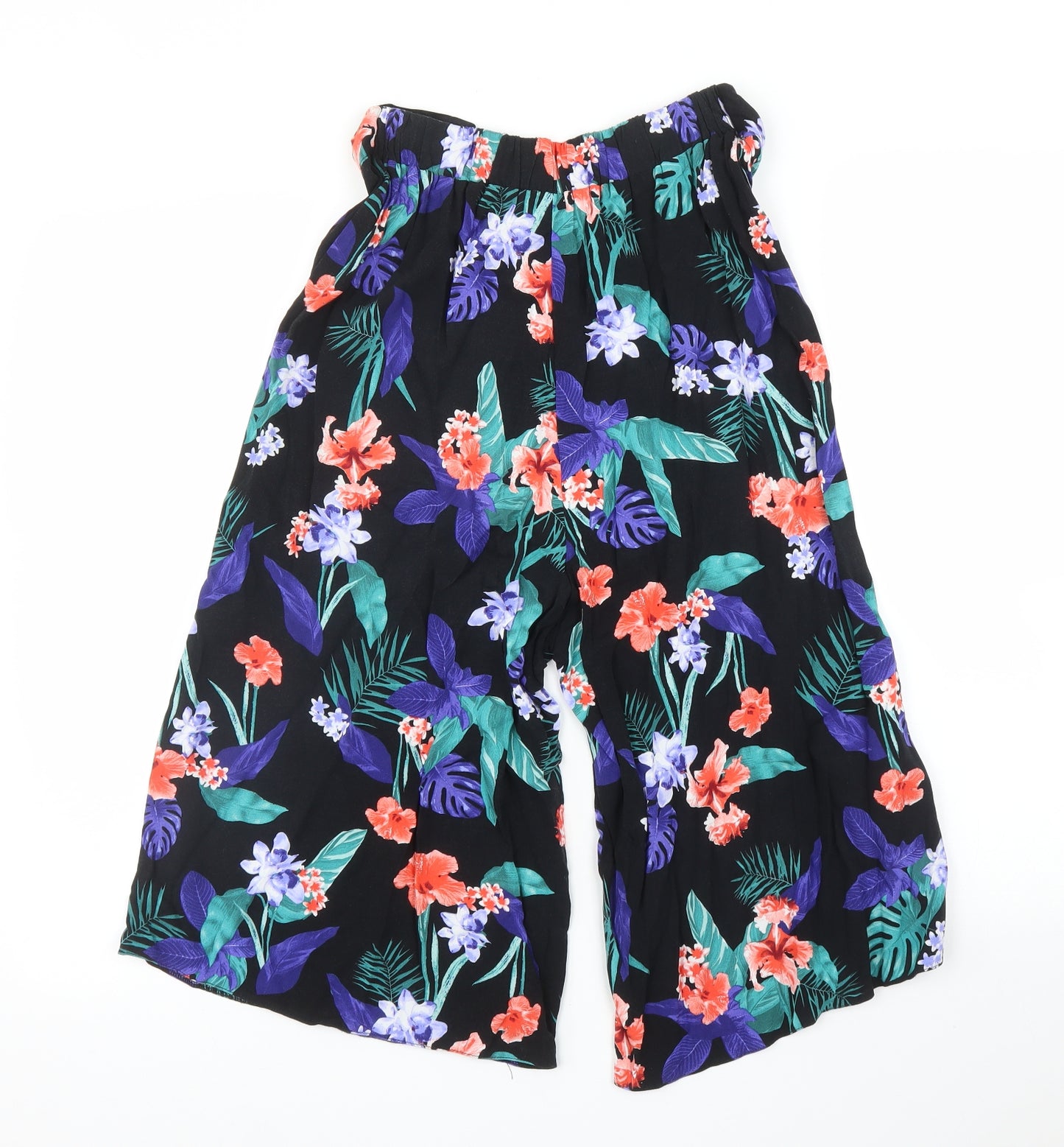 Red Herring Womens Black Floral  Capri Trousers Size 10