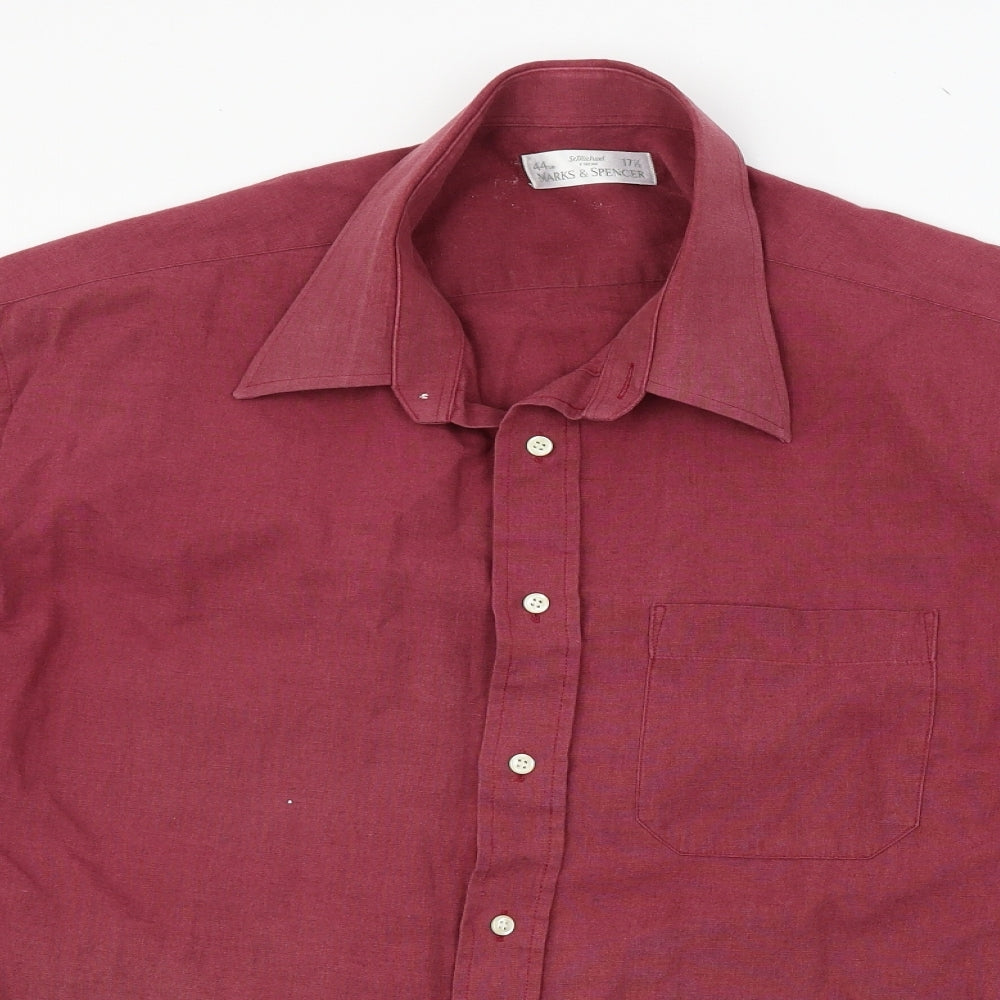 Marks and Spencer Mens Purple    Button-Up Size 17.5