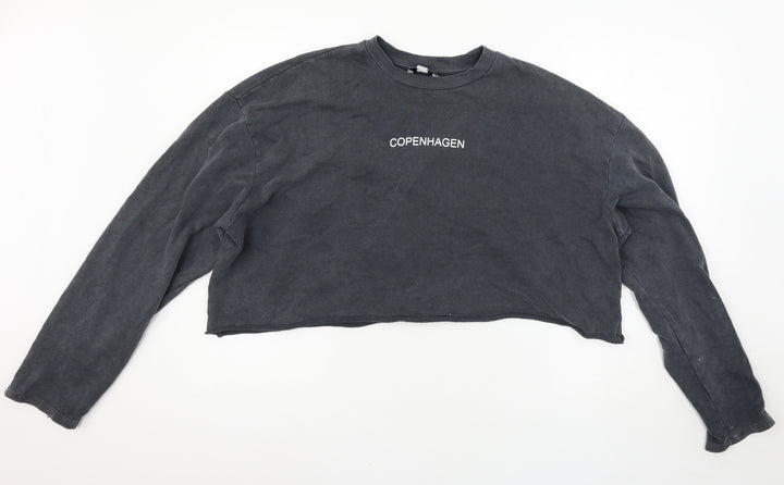 Topshop Womens Grey Pullover Sweatshirt Size 10