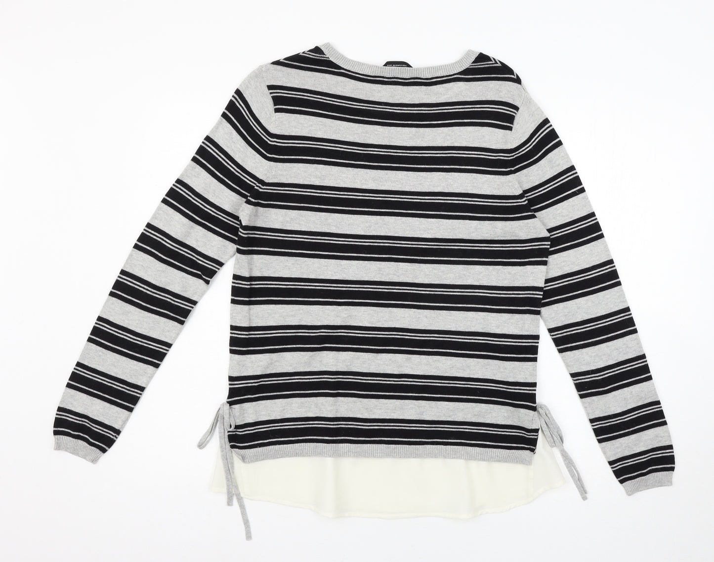Dorothy Perkins Womens Grey Striped  Pullover Jumper Size 12